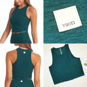 Vuori Elevation Plyo Tank Cropped Jade Heather NWT Yoga Activewear Athleisure Lg